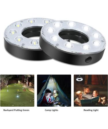 KINGTOP LED Golf Hole Lights - Night Golf Putt-Putt Flag Cup Glow Lamp - Backyard Putting Green - Cool White - 2 Pack - Buy Online on GoSupps.com