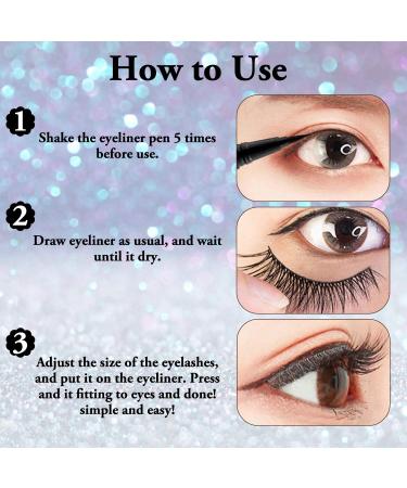 2021 Diamond 2-in-1 Eyeliner Pen & Lash Glue - Waterproof, Mess-Free, Long-Lasting (Style B-Black) - Buy Online on GoSupps.com