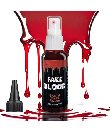Halloween Fake Blood Washable Vampire Blood Splatter Makeup Realistic Edible Bloods for Clothes Vampire Makeup for Halloween Costume Theater Cosplay Zombie Special Effects SFX Makeup