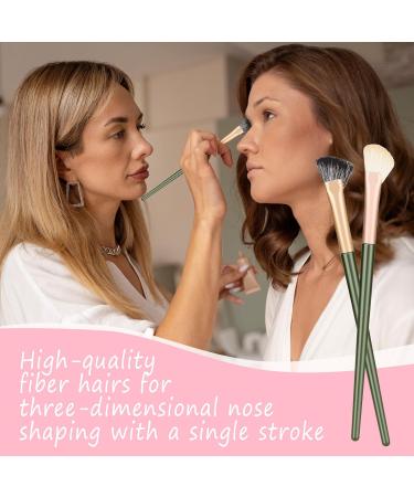 Simarro 2Pcs Nose Contour Brush Set - Angled Concealer & Under Eye Blush Brush for Liquid Cream & Powder Makeup - Portable Highlighter Brushes for Flawless Blending - Buy Online on GoSupps.com