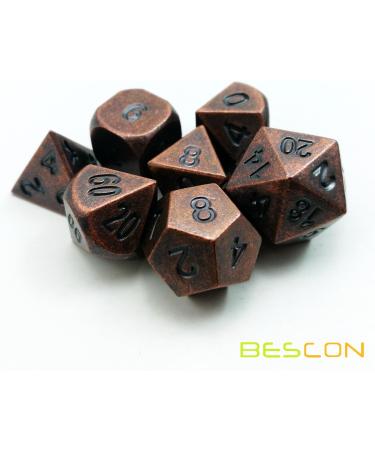 Bescon Antique Copper Metal Polyhedral D&D Dice Set - 7pcs RPG Role Playing Game Dice - Buy Online on GoSupps.com