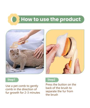 Self-Cleaning Pet Brush for Cats - Remove Loose Hair & Matters | Long & Short Hair | Yellow - Buy Online on GoSupps.com