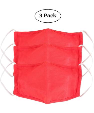 Lofbaz Reusable Cotton Fabric Masks - Vibrant Red 3 Pack for Adults | Washable & Comfortable - International Shipping Available - Buy Online on GoSupps.com