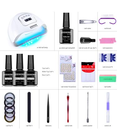 JODSONE Gel Nail Polish Kit - 32 Colors with UV Light | DIY Manicure Set & Nail Art Tools for Women - Buy Online on GoSupps.com