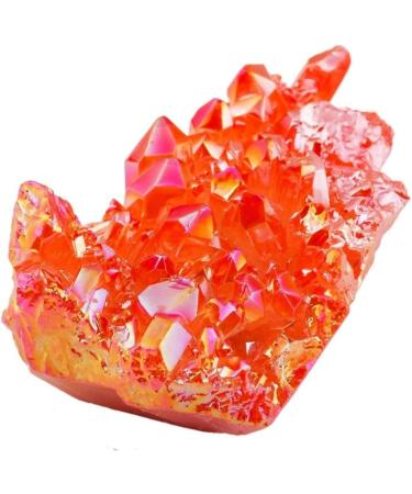 Natural Crystal Rough 100g Crystal Rainbow Orange Titanium Coated Crystal Cluster Quartz Drusy Geode Gemstone Specimen - Buy Online on GoSupps.com