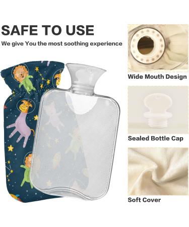 Shop Naanle Galaxy Lion Giraffe 1L Transparent Hot Water Bottle - Ideal for Heat & Cold Therapy | Bed & Hand/Foot Pain Relief - Buy Online on GoSupps.com