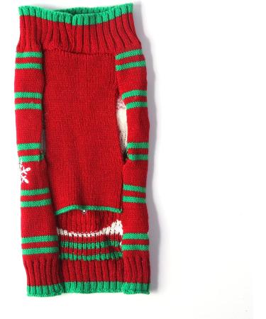 Hrttsy Christmas Dog Sweater - Winter Warm Pullover for Small to Large Dogs & Cats | Red-Green Striped Snowman Costume - Buy Online on GoSupps.com