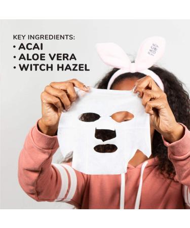 Organic Acai Rejuvenating Sheet Mask - Pack of 5 | Calming & Balancing Formula for All Skin Types | No Harsh Chemicals - Buy Online on GoSupps.com