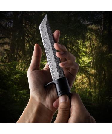 Tanto Blank Blade for Knifemaking | T10A Damascus San Mai Full Tang | DIY Custom Knife Blade for Outdoor & Camping (Includes Guard) - Buy Online on GoSupps.com