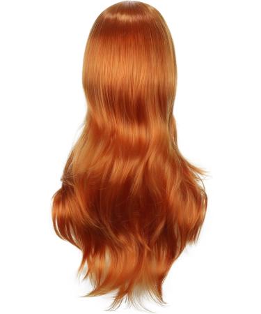 Colorful Panda 28 Inch Long Curly Full Hair Wig with Side Bangs for Women - Ginger Orange | Anime Cosplay Halloween Costume Party - Buy Online on GoSupps.com