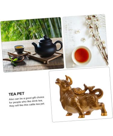 Zerodeko Brass Decor Tea Pet Cow Good Luck Miniature Ornament Office Desk Decor Ox Tea Figurines for Prosperity Statue Chinese Lucky Coins Ox Decor Cow Statue Animal Resin Lunar Calendar - Buy Online on GoSupps.com