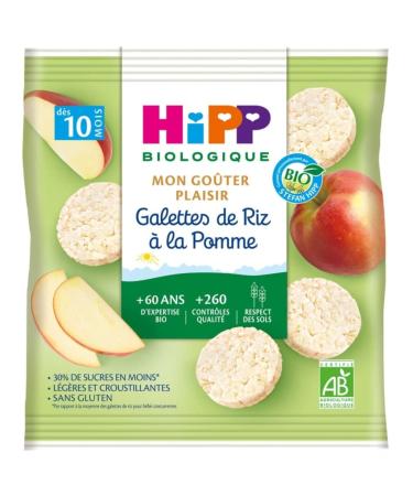 HiPP Mon Go ter Plaisir Galettes de Riz la Pomme d s 10 Mois Bio 30 g