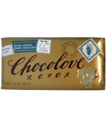 Chocolove Extra Strong Dark Chocolate 77 Cocoa 3.2 oz (90 g)