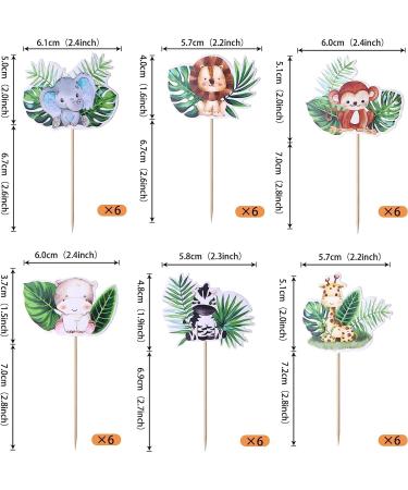36-Piece Woodland Animal Cupcake Topper Set - Jungle Safari & Baby Shower Decorations - Buy Online on GoSupps.com