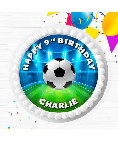 FOOTBALL BIRTHDAY PARTY PERSONALISED EDIBLE ICING CAKE TOPPER FB625 - Buy Online on GoSupps.com