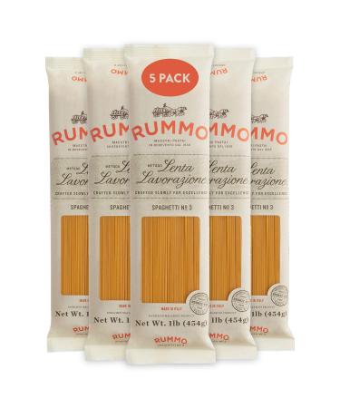 Rummo Italian Pasta Spaghetti No.3, Always Al Dente (5 Pack,16 Ounce Each) 1.1 Pound (Pack of 5)