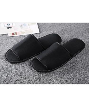 Portable Travel Foldable Slippers Open Toe Hotel Spa Slippers Cotton Non-Disposable Guests Slippers Business Trip Flight Slippers with Pouch Indoor House Shoes Anti-Skid Footwear Fit Men and Women 6.5 UK Black - Buy Online on GoSupps.com