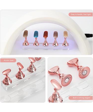 Acrylic Nail Art Display Stand Set with 54 White Adhesive & 120 Transparent Pieces - Magnetic Nail Practice Tools - Buy Online on GoSupps.com