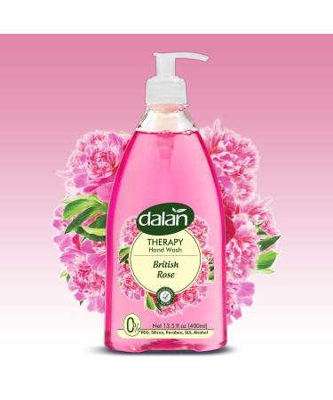 Dalan Therapy British Rose Ultra Moisturizing Liquid Hand Soap for Normal and Dry Hands Fresh Clean and Soft Feeling (13.5 Fl Oz / 400 mL (Pack of 3)) 13.5 Fl Oz (Pack of 3) - Buy Online on GoSupps.com