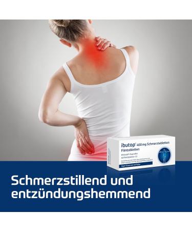 Ibutop 400 mg Painkillers - Ibuprofen Tablets for Headache Toothache & Fever Relief | 50 Anti-Inflammatory Tablets - Fast International Shipping - Buy Online on GoSupps.com