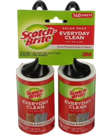 Scotch-Brite Twin Pack Lint Roller - 12 Rollers 70 Sheets Each | Pet Hair Removal & Bulk Value - 840 Sheets Total - Buy Online on GoSupps.com