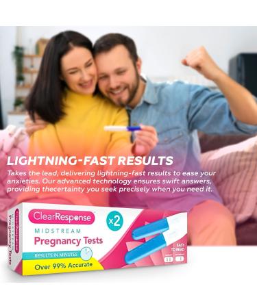 ZYBUX - Clear Response midstream Pregnancy Test 2 Pack 99% Accurate Results in Minute - Buy Online on GoSupps.com