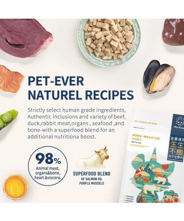 PET EVER Freeze Dried Raw Cat Food 60% Protein 20% Low Fat Beef Topper 14 oz - Grain Free Dry Meat Diet for Cats - Buy Online on GoSupps.com