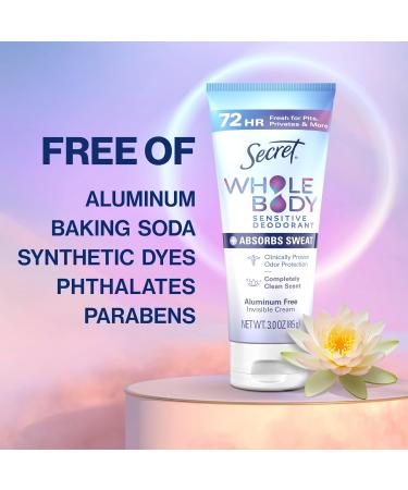 Secret Whole Body Deodorant Dry Feel Cream + Absorbs Sweat for Women Completely Clean Scent Aluminum Free Deodorant 72 HR Odor Protection 3.0 oz - Buy Online on GoSupps.com