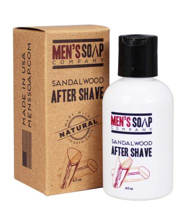 Aftershave for Men 4.0 oz After Shave Balm Made With Organic and Natural Vegan Plant Ingredients - Post Shave Lotion for Sensitive Skin Eliminates Razor Burns, Calms Irritation & Cools Skin Sandalwood