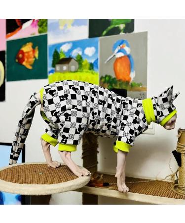 UOSIA Sphynx Hairless Cat High Elasticity Kitten Shirts with Hat&Tail Cover Warm Cat Clothes Cute Cat Pullover Jumpsuit for Cornish Rex Devon Rex Peterbald Hat Coat Tail Cover XL - Buy Online on GoSupps.com