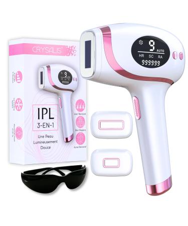 CRYSALIS Epilateur Lumiere Pulsee IPL Nouvelle G n ration 3-en-1 pilation Durable Anti-Acn et Soin de la Peau Pour Visage & Corps Femme/Homme Appareil lectrique Multifonction