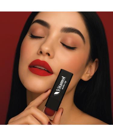  Vitamol Vitamol Matte Seduction Lipstick - Long-lasting Velvety Effect Vegan Formula - Intense Color 4.5g (Touch Me) - Buy Online on GoSupps.com