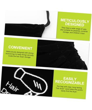SKISUNO 8 Pcs Storage Bag Travel Hair Tools Hairdryer Bonnet Hair Dryer Travel Bag Gym Bag Black Velvet - Buy Online on GoSupps.com