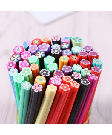 Beaupretty 3D Nail Art Fimo Canes Sticks - 50 Flower Slices Nails Stickers for DIY Crafts & Cellphone Decoration - Buy Online on GoSupps.com