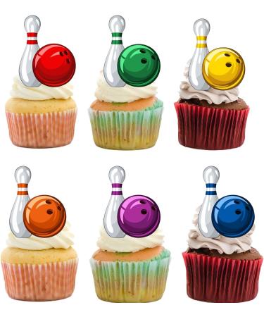 18pcs Bowling Cupcake Toppers for Boys Girls Adults Happy Birthday Bowling Party Decorations Supplies Sport Ball Bowling Cake Decorations - Buy Online on GoSupps.com