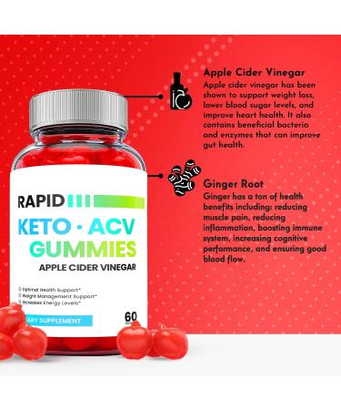 Rapid Keto Gummies with Apple Cider Vinegar - Vegan Non GMO Keto Supplement (60 Gummies) - Buy Online on GoSupps.com