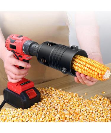 Stronrive Corn Decobbing Tool | Adjustable Corn Thresher Corn Cob Stripper Tool Corn Cob Cutter Stripper Corn Threshing Teeth Professional Corn Remover - for Most Hand Drill Black - Buy Online on GoSupps.com