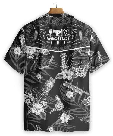 HYPERFAVOR Tropical Barber Shirts for Men- Casual Short Sleeve Barber Shirt Men- Unique Barber Hawaiian Shirts for Men Small V2 - Buy Online on GoSupps.com