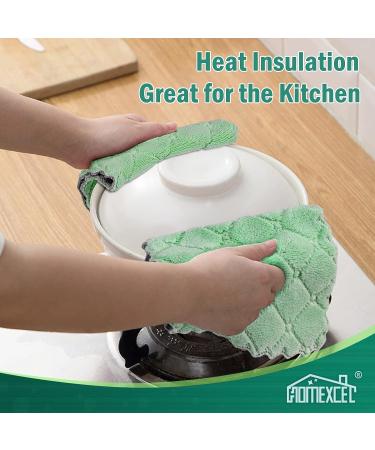 HOMEXCEL 12-Pack Premium Coral Fleece Dish Towels - Super Absorbent, Nonstick, Washable Kitchen Cloths - Buy Online on GoSupps.com