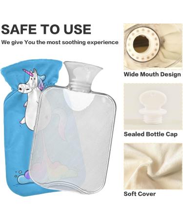 Unicorn Hot Water Bottle with Cover - 1L BPA Free Pain Relief & Compress | Ideal for Kids & Adults - Buy Online on GoSupps.com