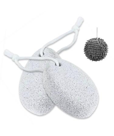 Natural Foot Pumice Stone for Feet Hard Skin Callus Remover for Feet and Hands Exfoliate Rough Skin Equipped with Kitchen Bathroom Hanging Convenient Quick-Drying Hand Towel.