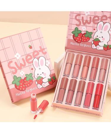Volumizing Lip Gloss - Long-Lasting Shade No. 10 Colors Matte Balm Cosmetic for Women Teenagers Weddings and Everyday Use - Buy Online on GoSupps.com