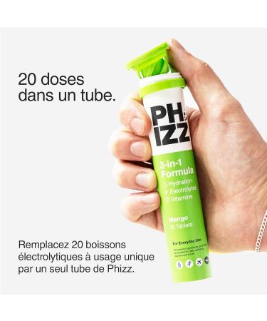 Phizz Electrolytes Multivitamins & Hydration Tablets - 60 Effervescent Rehydration Tablets - 18 Vitamins & Minerals Vitamin C Vegan Vegetarian & Low Calorie (Mango) - Buy Online on GoSupps.com