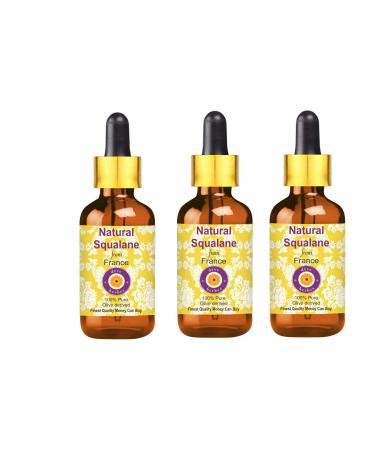 Deve Herbes Pure Natural Squalane Oil Derived from Olives with Glass Dropper 100 Natural Therapeutic Grade for Personal Care Pack of Three 100ml X 3 10 oz