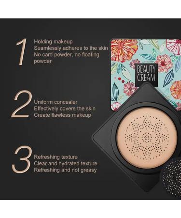 QUROXO Wonderninelife Beauty Cream Beauty Linasi Clear Cover Beauty Cream Beauty Cream Base Mushroom Head Air Cushion Cc Cream Moisturizing Concealer Long Lasting (Nature) Small Nature - Buy Online on GoSupps.com