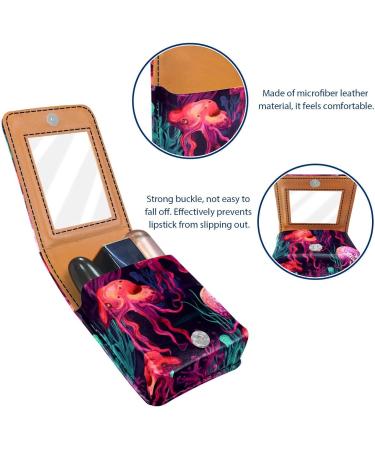 Buy Stylish Leather Lipstick Case & Organizer with Mirror - Mini Holder for Lip Gloss | Sea Creatures Design - Buy Online on GoSupps.com