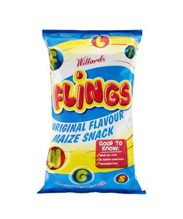 Willards Flings Corn Snacks, Original Flavor, 150g, 4-Pack
