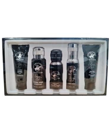 Beverly Hills Polo Club BHPC Sexy 5 Piece Gift Set Collection (Hair & Body Wash Deodorant Cologne Body Spray After Shave) - Buy Online on GoSupps.com