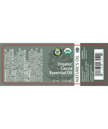 Buy Nature's Oil 10ml Certified Organic Cassia Essential Oil - Pure Therapeutic Grade for International Shipping - Buy Online on GoSupps.com