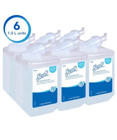 Kleenex Moisturising Hand and Body Lotion 6373 - 6 x 1L | Hydrating Skincare for Smooth Skin | International Shipping Available - Buy Online on GoSupps.com